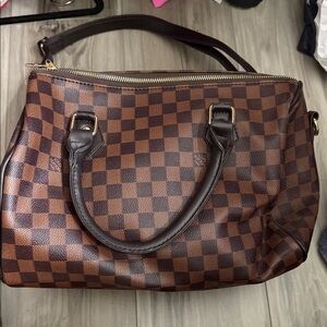 Checkered Brown Handbag